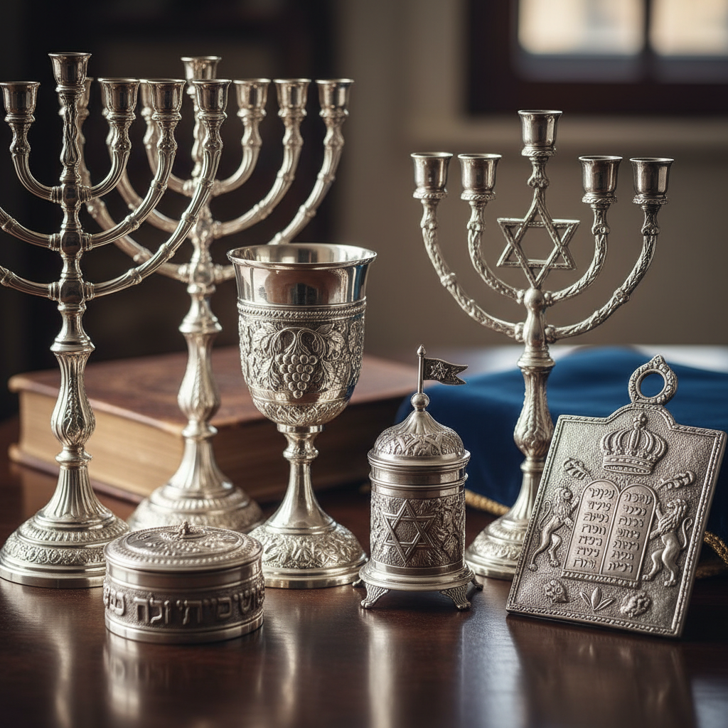 כמה עולה בשמיות כסף או מגש כסף לפמוטים? מדריך מחירי יודאיקה וכלי כסף מסורתיים